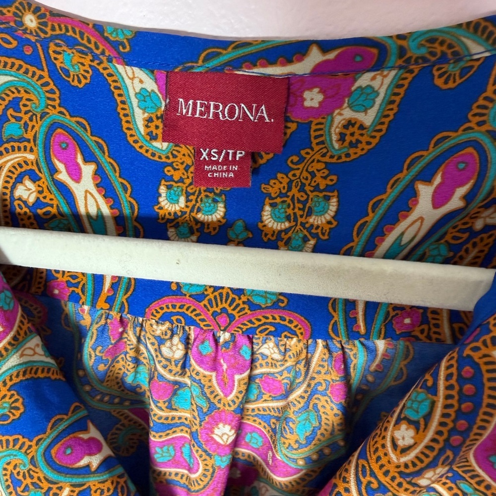 Merona Paisley 3/4 sleeve Dress - size XS - Picture 3 of 6